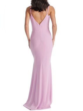 Dress the Population Jodi Crepe Mermaid Gown in Lavender Lilac Light Purple NWT!
